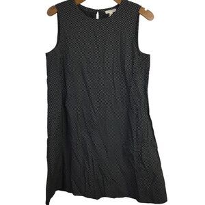 Eileen Fisher Women's Shift Dress Organic Cotton Sleeveless Black White Size S
